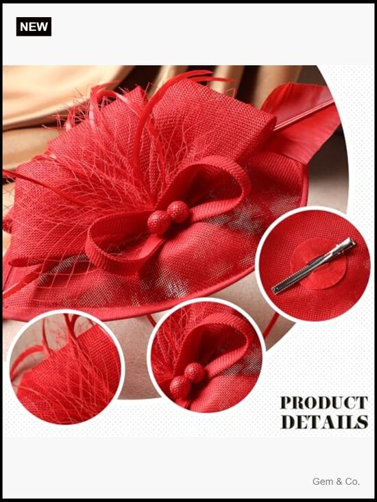 Vintage Tea Party Derby Fascinator Headband Horse Racing Church Hat main image 5